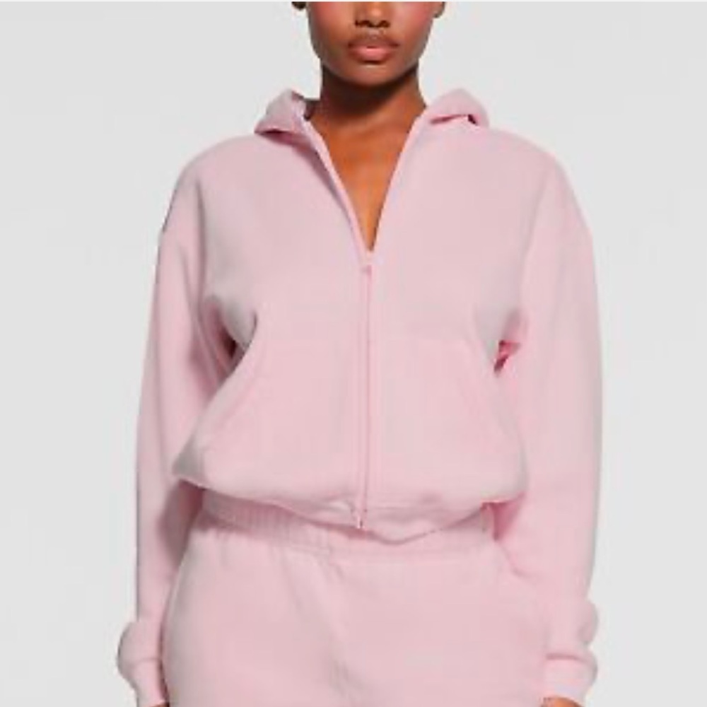 SKIMS Cotton Fleece Zip Up Hoodie